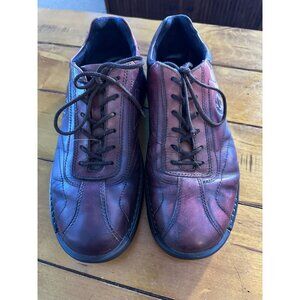 Ecco Mens Brown Leather Lace-Up Shoes Size EU 45 US 11.5 Comfort Casual Style Pr